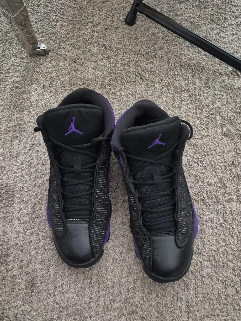 Jordan 13 No Box. Black & Purple Retro Basketball Sneakers